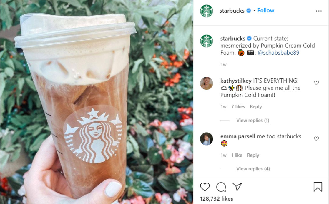 Starbucks Instagram Account Social Proof