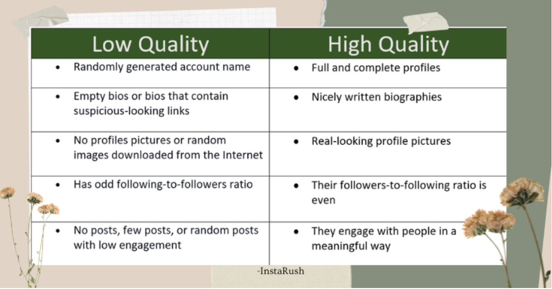 Instagram high-quality profile vs bots Instagram high-quality profile vs bots guide